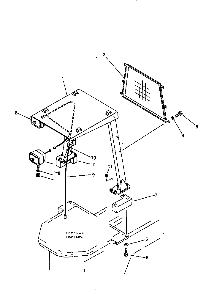 Схема запчастей Komatsu WA200-1 - ВЕРХН. ЗАЩИТА (С РАБОЧ. ОСВЕЩЕНИЕ) (TUUNEL СПЕЦ-Я.)(№-) СПЕЦ. APPLICATION ЧАСТИ