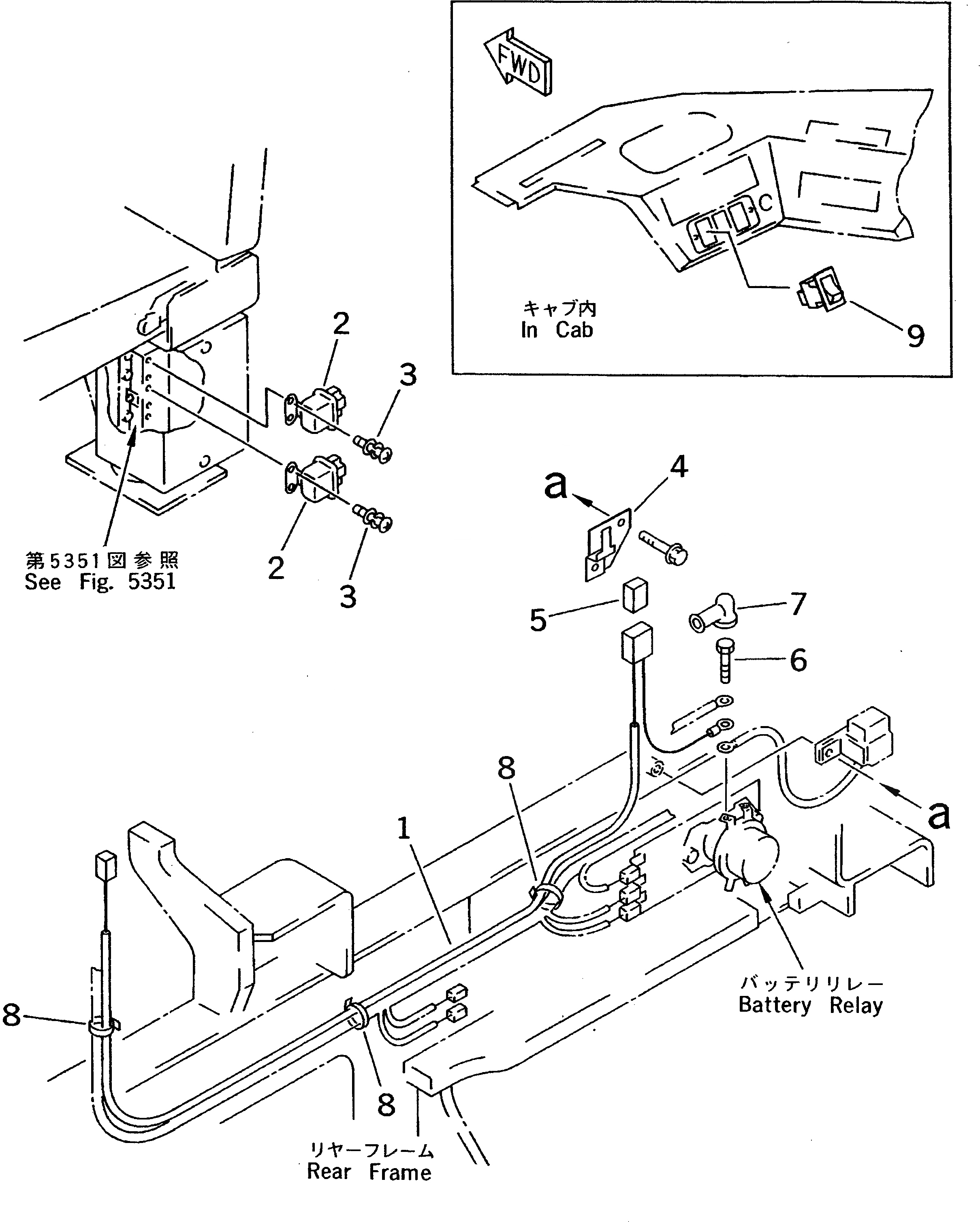 Схема запчастей Komatsu WA200-3-XW - ЭЛЕКТРИКА (ПОДОГРЕВ WIRE СТЕКЛА ЛИНИЯ) (ДЛЯ ПЕРЕДН. ЦЕНТР. И БОКОВ. ОКНА) (С КАБИНОЙ ДЛЯ 2 ЧЕЛ.)(№-) КОМПОНЕНТЫ ДВИГАТЕЛЯ И ЭЛЕКТРИКА