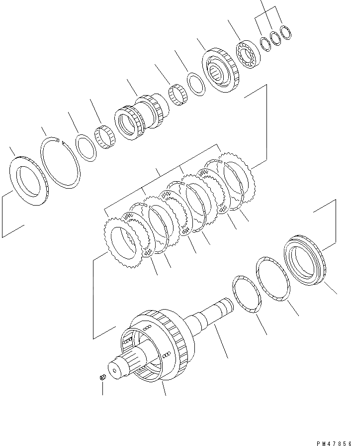 Схема запчастей Komatsu WA200-3-XW - ТРАНСМИССИЯ (4 МУФТА) (СНЕГОУБОРОЧН. СПЕЦ-Я.)(№-) ТРАНСМИССИЯ