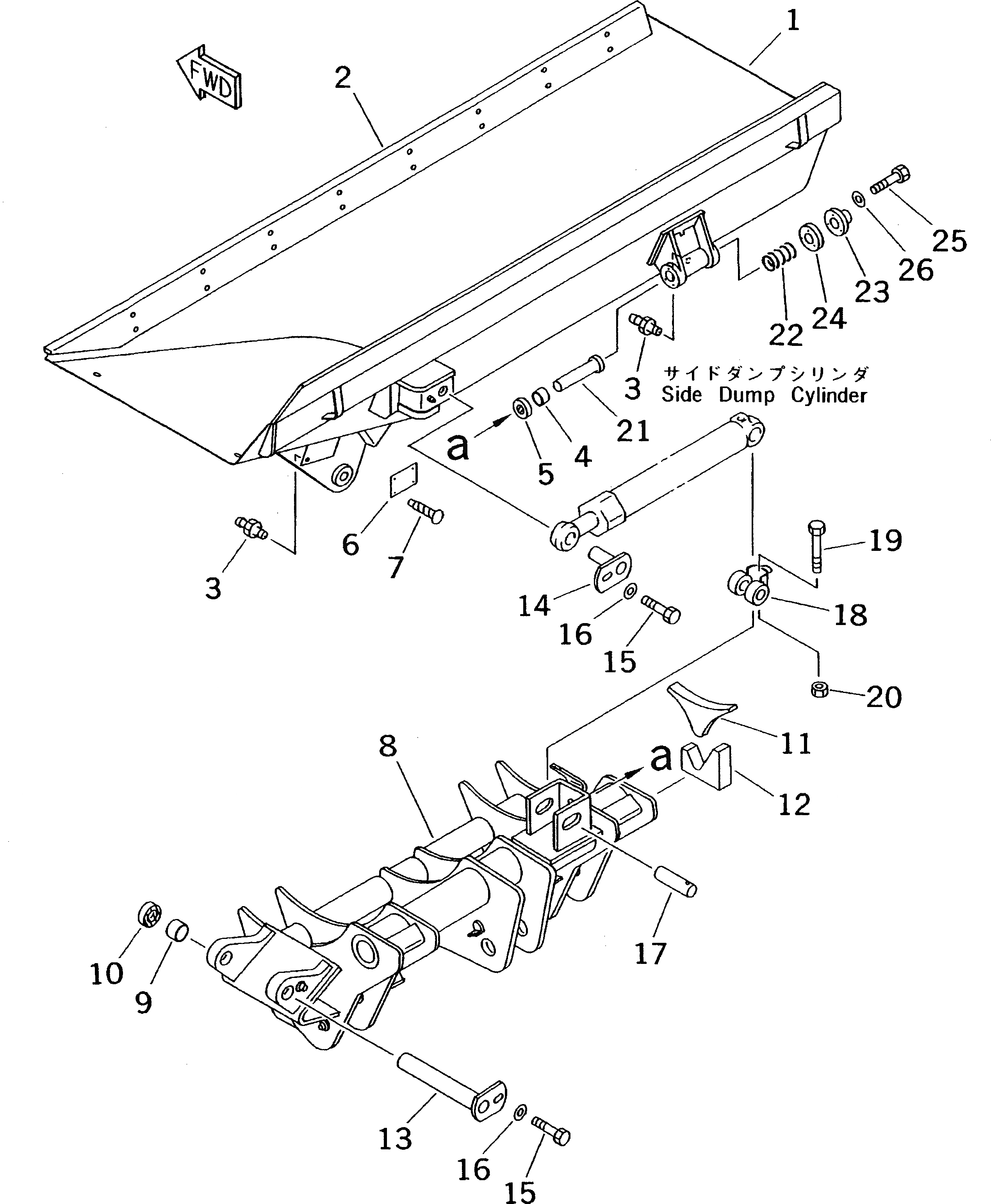 Схема запчастей Komatsu WA200-3-XW -  РАЗГРУЗКА КОВШ (/) (КОВШ) (СНЕГОУБОРОЧН. СПЕЦ-Я.)(№-) РАБОЧЕЕ ОБОРУДОВАНИЕ