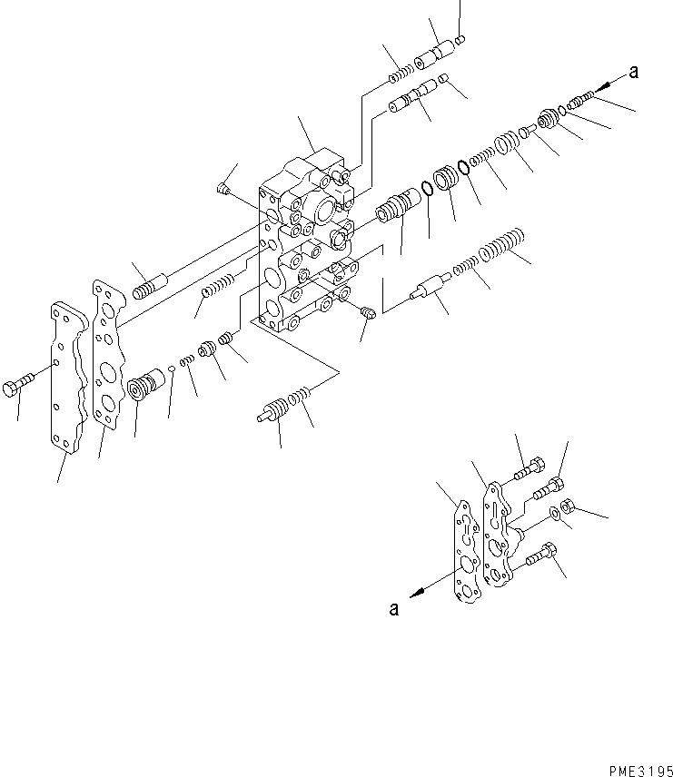 Схема запчастей Komatsu WA200-3 - КЛАПАН УПРАВЛЕНИЯ ТРАНСМИССИЕЙ (/) (ВЕРХНИЙ КЛАПАН) ТРАНСМИССИЯ