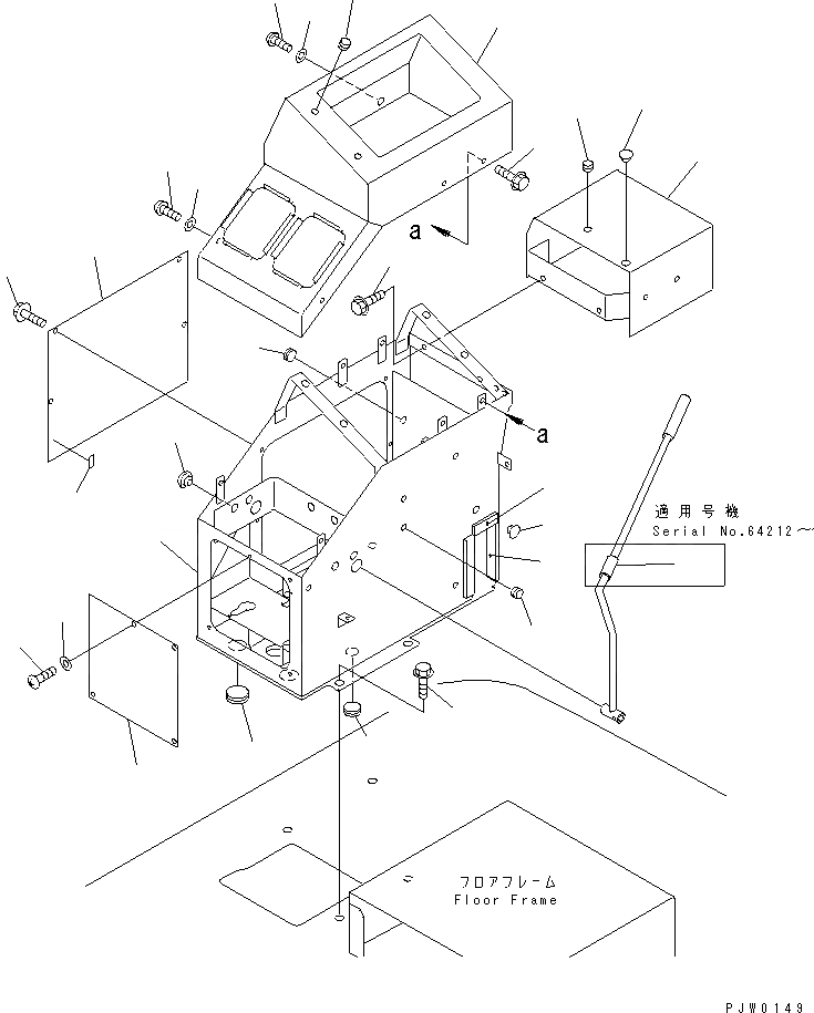 Схема запчастей Komatsu WA200-3 - ПОЛ (ПРАВ. КОНСОЛЬН. БЛОК И ПОКРЫТИЕ ПОЛА) (С 4-Х СЕКЦИОНН. КЛАПАН) OPERATIORS ОБСТАНОВКА И СИСТЕМА УПРАВЛЕНИЯ