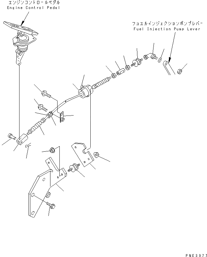 Схема запчастей Komatsu WA200-3 - УПРАВЛ-Е ДВИГАТЕЛЕМLER (УПРАВЛ-Е КАБЕЛЬ) OPERATIORS ОБСТАНОВКА И СИСТЕМА УПРАВЛЕНИЯ