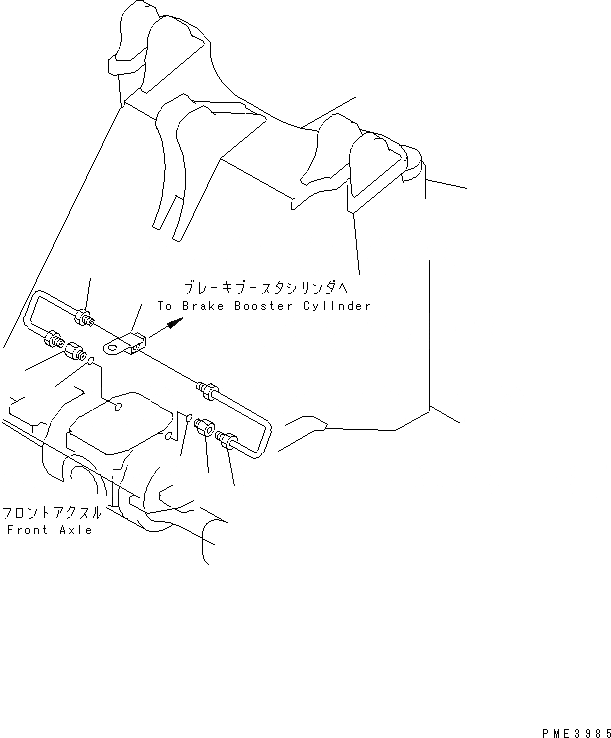Схема запчастей Komatsu WA200-3 - ТОРМОЗНАЯ ГИДРОЛИНИЯ (ПЕРЕДН ТОРМОЗН. ГИДРОЛИНИЯ) OPERATIORS ОБСТАНОВКА И СИСТЕМА УПРАВЛЕНИЯ