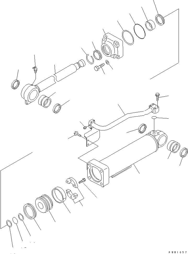 Схема запчастей Komatsu WA200-3 - ГИДРОЦИЛИНДР КОВША (ДЛЯ БОЛЬШ. ТИП)(№-) ОСНОВН. КОМПОНЕНТЫ И РЕМКОМПЛЕКТЫ