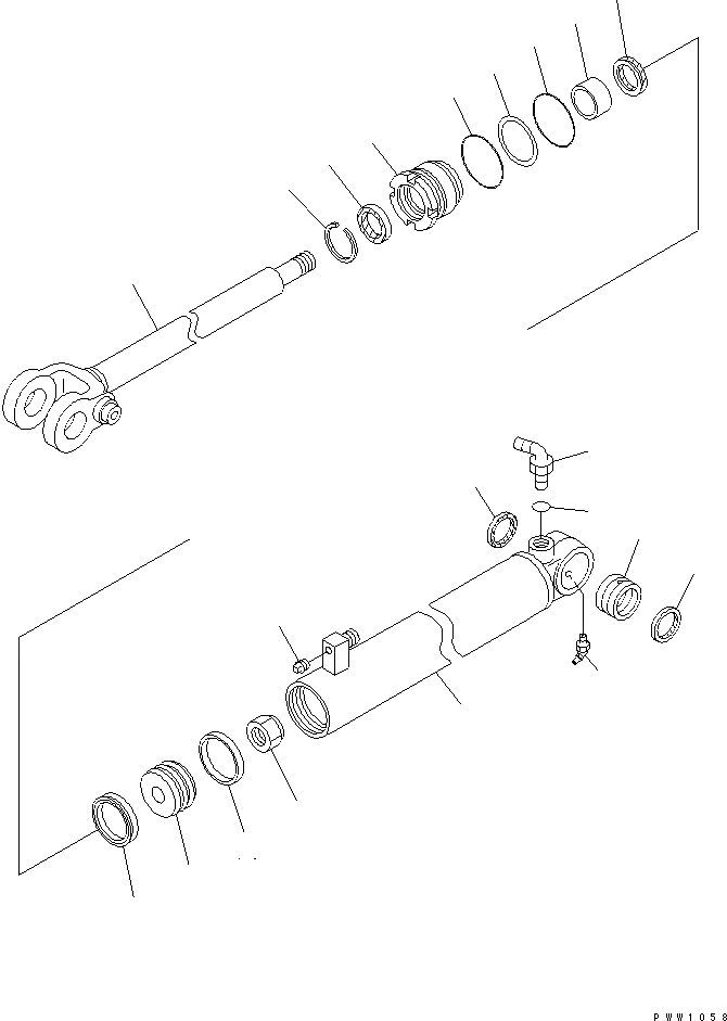 Схема запчастей Komatsu WA200-3 - ЦИЛИНДР РУЛЕВ. УПР-Я(№-) ОСНОВН. КОМПОНЕНТЫ И РЕМКОМПЛЕКТЫ