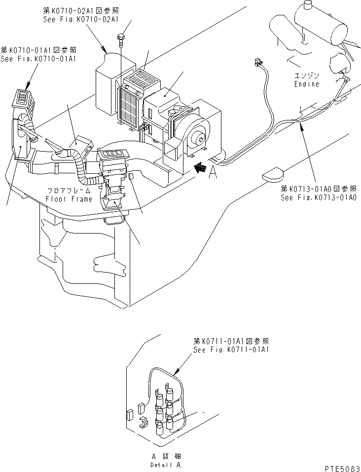 Схема запчастей Komatsu WA200-3-SN - КОНДИЦ. ВОЗДУХА ИЛИ ОБОГРЕВАТЕЛЬ. (ОТОПИТЕЛЬ) (С КАБИНОЙ ДЛЯ 2 ЧЕЛ.) OPERATIORS ОБСТАНОВКА И СИСТЕМА УПРАВЛЕНИЯ