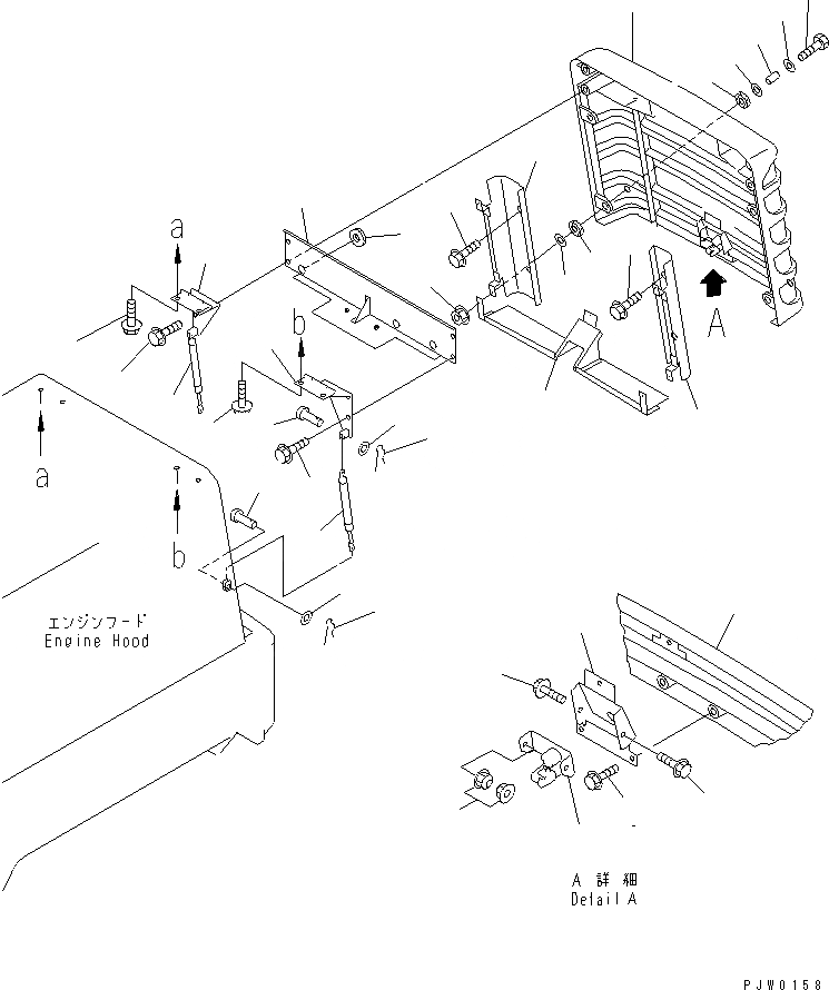 Схема запчастей Komatsu WA200-3-SN - ЗАЩИТА РАДИАТОРА (РЕШЕТКА И COVER) (С СИГНАЛ. ЗАДНЕГО ХОДА) ЧАСТИ КОРПУСА