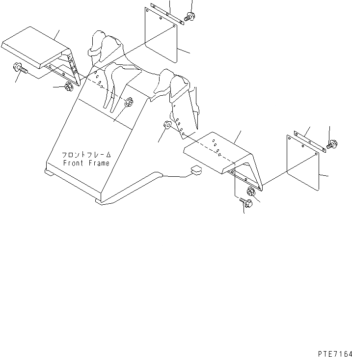 Схема запчастей Komatsu WA200-3-SN - ПЕРЕДН. КРЫЛО (ШИР. ТИП) ЧАСТИ КОРПУСА