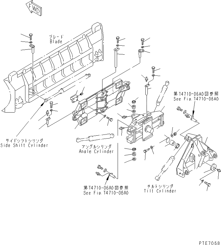 Схема запчастей Komatsu WA200-3-SN - ОТВАЛ (НЕСУЩИЙ ЭЛЕМЕНТ) (S.P.A.P.) (С НАКЛОНЯЕМ.) РАБОЧЕЕ ОБОРУДОВАНИЕ