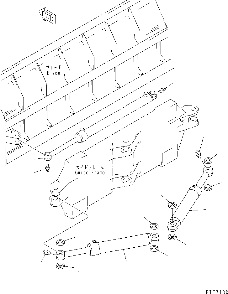 Схема запчастей Komatsu WA200-3-SN - ОТВАЛ (ЦИЛИНДР И КОМПОНЕНТЫ) (S.P.A.P.) РАБОЧЕЕ ОБОРУДОВАНИЕ