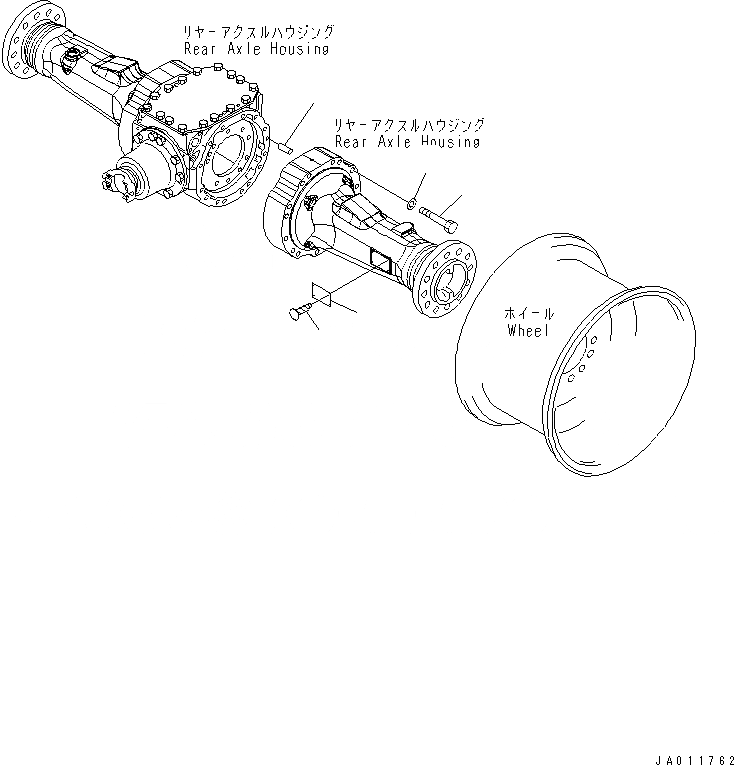 Схема запчастей Komatsu WA200-5 - ЗАДН. МОСТ (ЭЛЕМЕНТЫ КРЕПЛЕНИЯ) СИЛОВАЯ ПЕРЕДАЧА