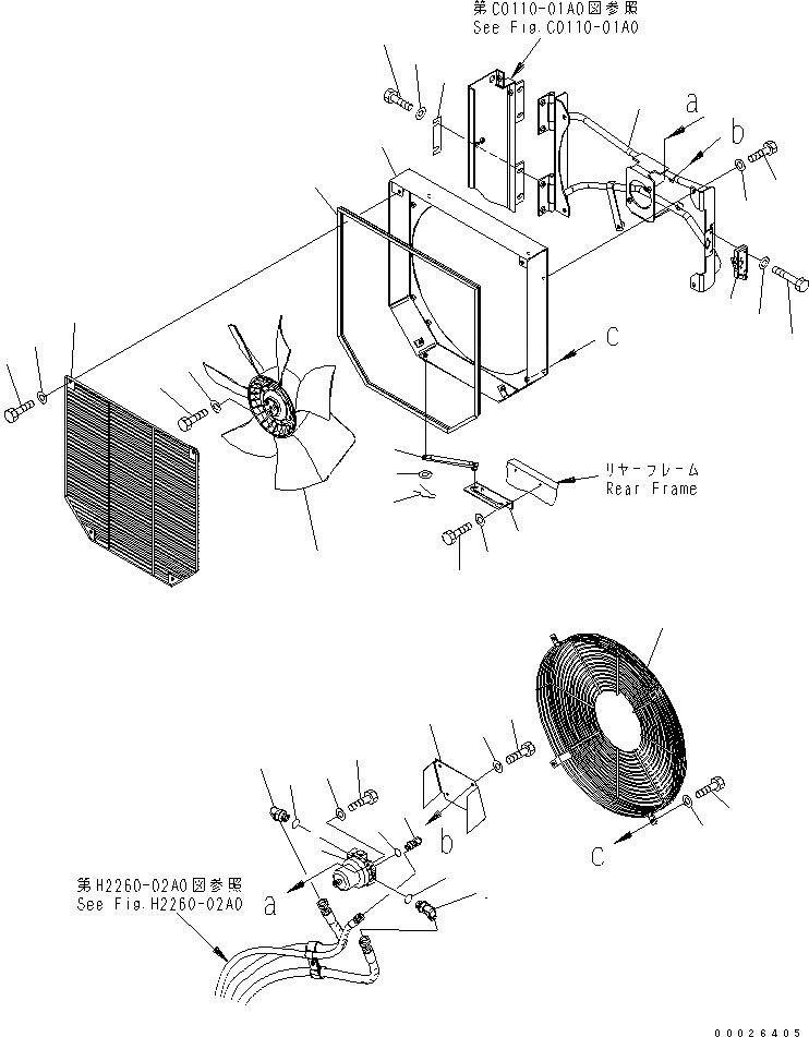 Схема запчастей Komatsu WA200-5 - ПРИВОД ВЕНТИЛЯТОРА ГИДРАВЛИКА
