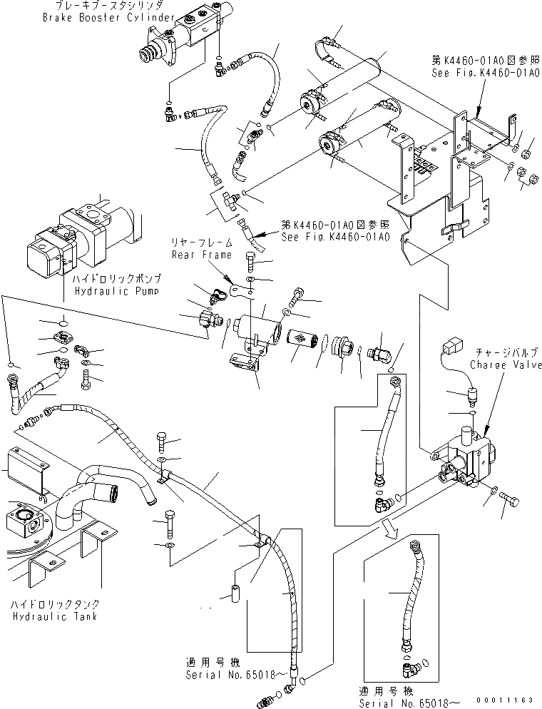 Схема запчастей Komatsu WA200-5 - УПРАВЛ-Е ТОРМОЗОМ (АККУМУЛЯТОР) КАБИНА ОПЕРАТОРА И СИСТЕМА УПРАВЛЕНИЯ