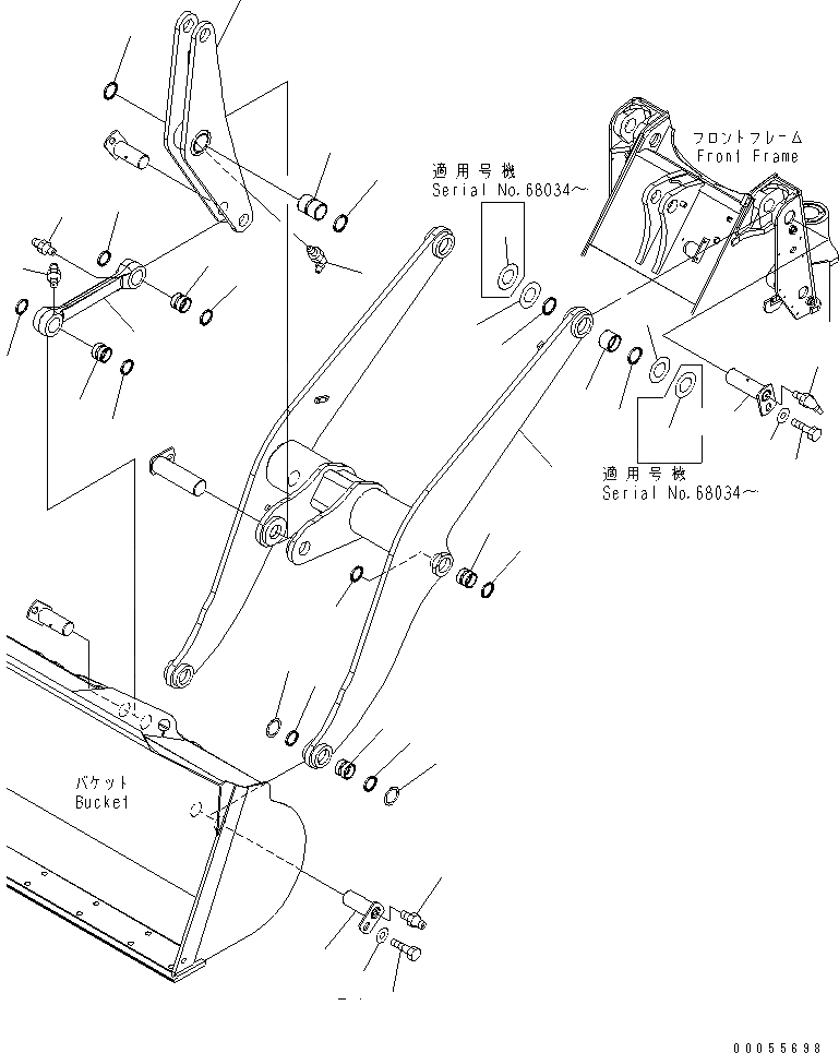 Схема запчастей Komatsu WA200-5 - РУКОЯТЬ И BELL CRANK (СТРЕЛА) (ДЛЯ 3-Х СЕКЦИОНН. КЛАПАН)(№-99) РАБОЧЕЕ ОБОРУДОВАНИЕ