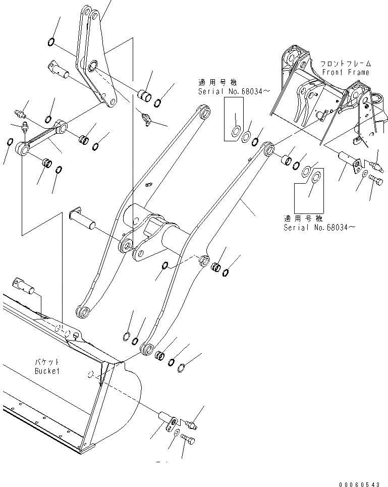 Схема запчастей Komatsu WA200-5 - РУКОЯТЬ И BELL CRANK (СТРЕЛА) (ДЛЯ ВЫСОК. ПОДЪЕМА РУКОЯТЬ И МЕХАНИЗМ ОСТАНОВКИ СТРЕЛЫ)(№-99) РАБОЧЕЕ ОБОРУДОВАНИЕ