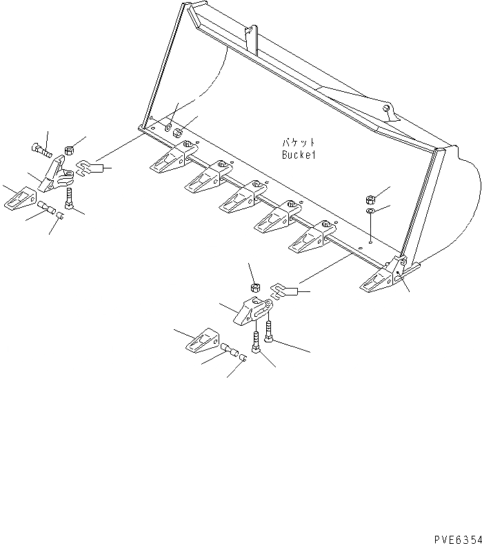 Схема запчастей Komatsu WA200-5 - ЗУБЬЯ(TIP TOOTH) РАБОЧЕЕ ОБОРУДОВАНИЕ