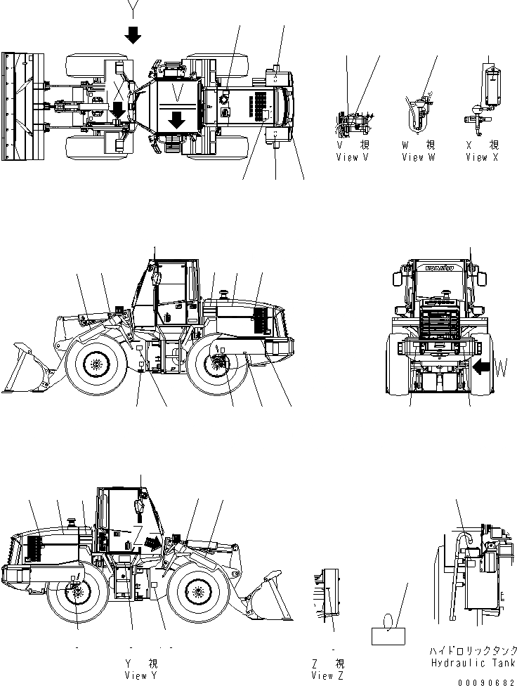 Схема запчастей Komatsu WA200-5 - МАРКИРОВКА (АНГЛ.) (ДЛЯ СЕВ. АМЕРИКИ) МАРКИРОВКА