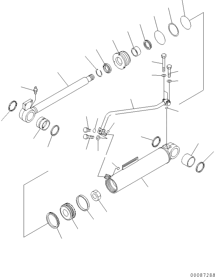 Схема запчастей Komatsu WA200-5 - ЦИЛИНДР КОВША (ВНУТР. ЧАСТИ)(№97-) ОСНОВН. КОМПОНЕНТЫ И РЕМКОМПЛЕКТЫ