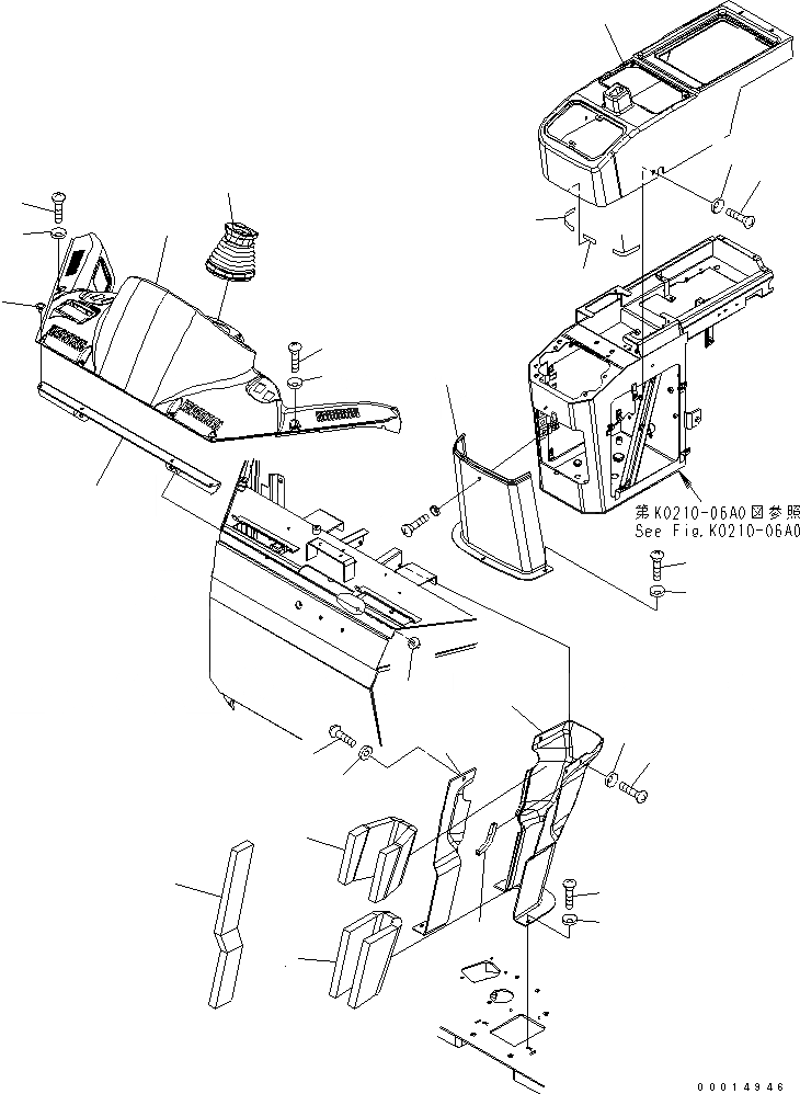 Схема запчастей Komatsu WA200-5 - ПОЛ (COVER) КАБИНА ОПЕРАТОРА И СИСТЕМА УПРАВЛЕНИЯ