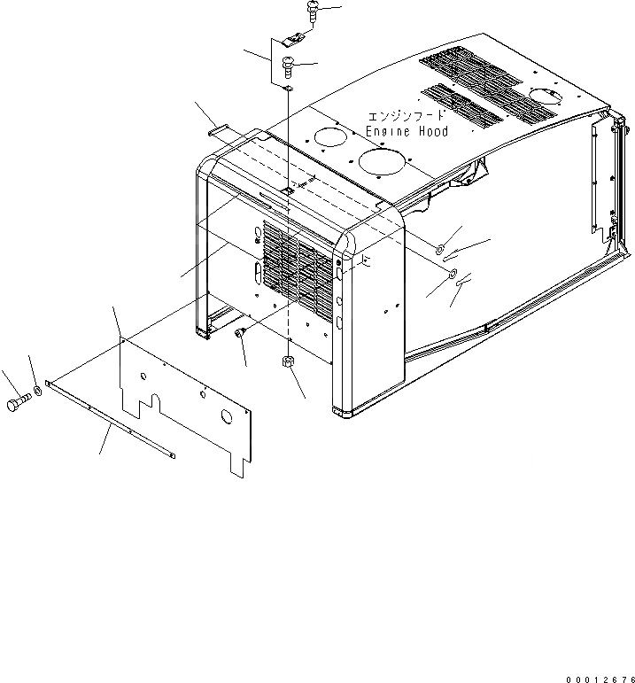 Схема запчастей Komatsu WA200-5 - КАПОТ (ОТСЕК ДВИГАТЕЛЯ) ЧАСТИ КОРПУСА