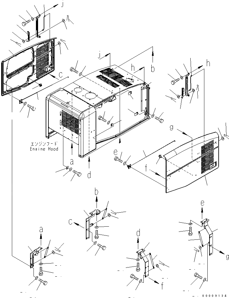 Схема запчастей Komatsu WA200-5 - КАПОТ (ДВЕРЬ) (ДЛЯ ЗАДН. ПОЛН. КРЫЛО) ЧАСТИ КОРПУСА