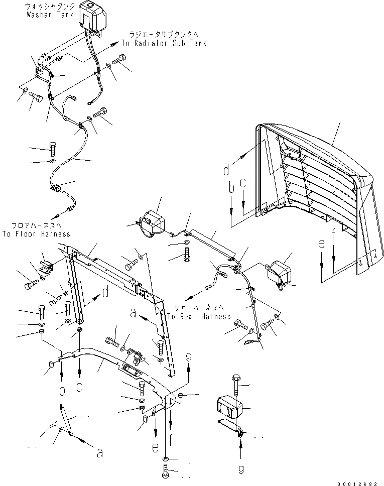 Схема запчастей Komatsu WA200-5 - КАПОТ (ЗАЩИТА РАДИАТОРА) ЧАСТИ КОРПУСА