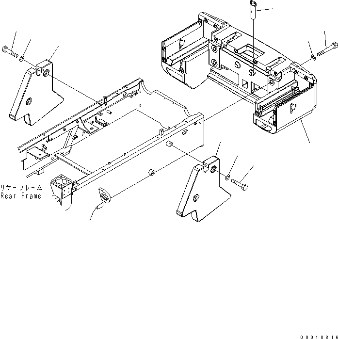 Схема запчастей Komatsu WA200-5 - ПРОТИВОВЕС (ДОПОЛН. ВЕС) ЧАСТИ КОРПУСА