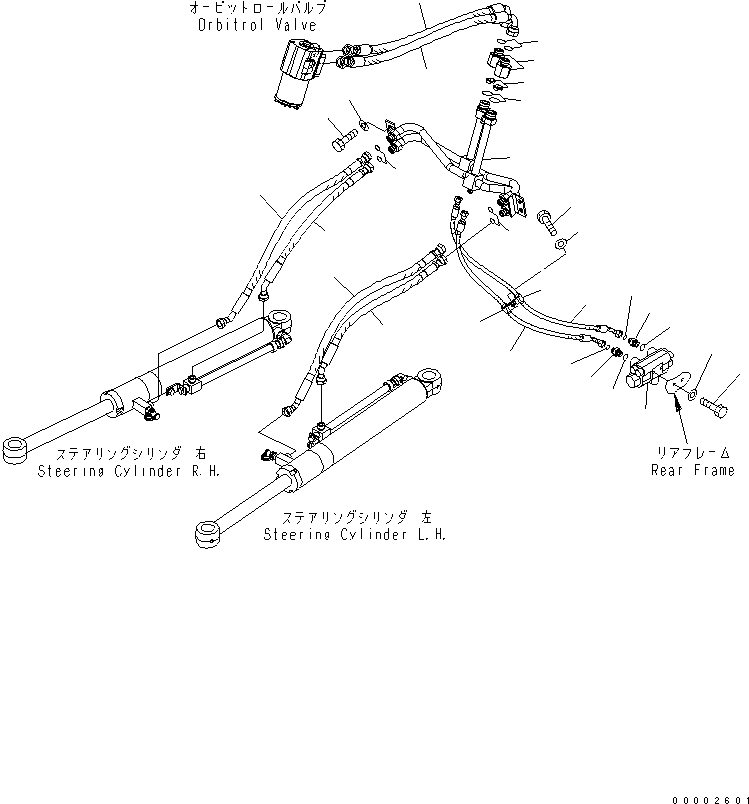 Схема запчастей Komatsu WA200-5-SN - РУЛЕВ. УПРАВЛЕНИЕ ЛИНИЯ ГИДРАВЛИКА