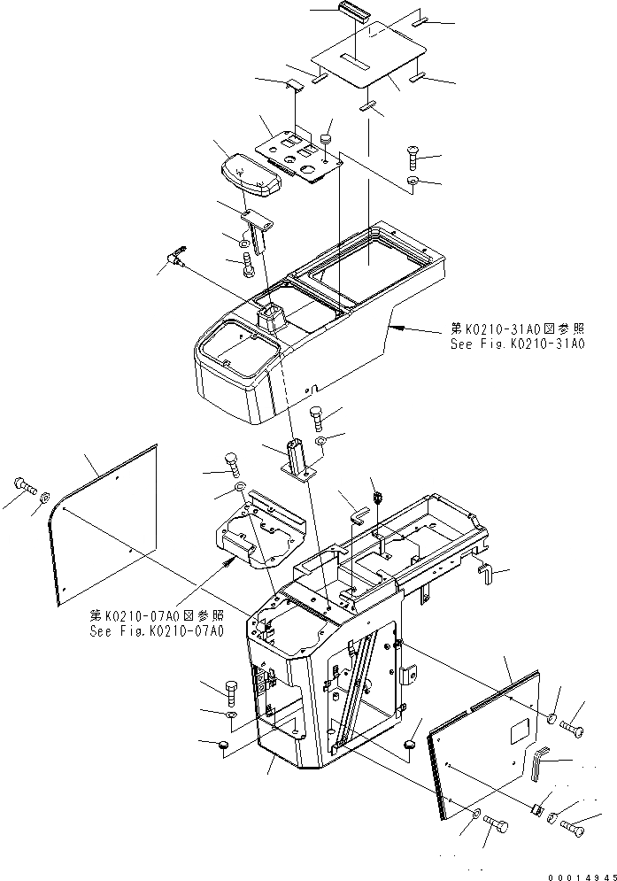 Схема запчастей Komatsu WA200-5-SN - ПОЛ (КОНСОЛЬН. БЛОК) (ПРАВ.) (ДЛЯ КАБИНА ДЛЯ 2 ЧЕЛ.) (СНЕГОУБОРОЧН. СПЕЦ-Я.) КАБИНА ОПЕРАТОРА И СИСТЕМА УПРАВЛЕНИЯ