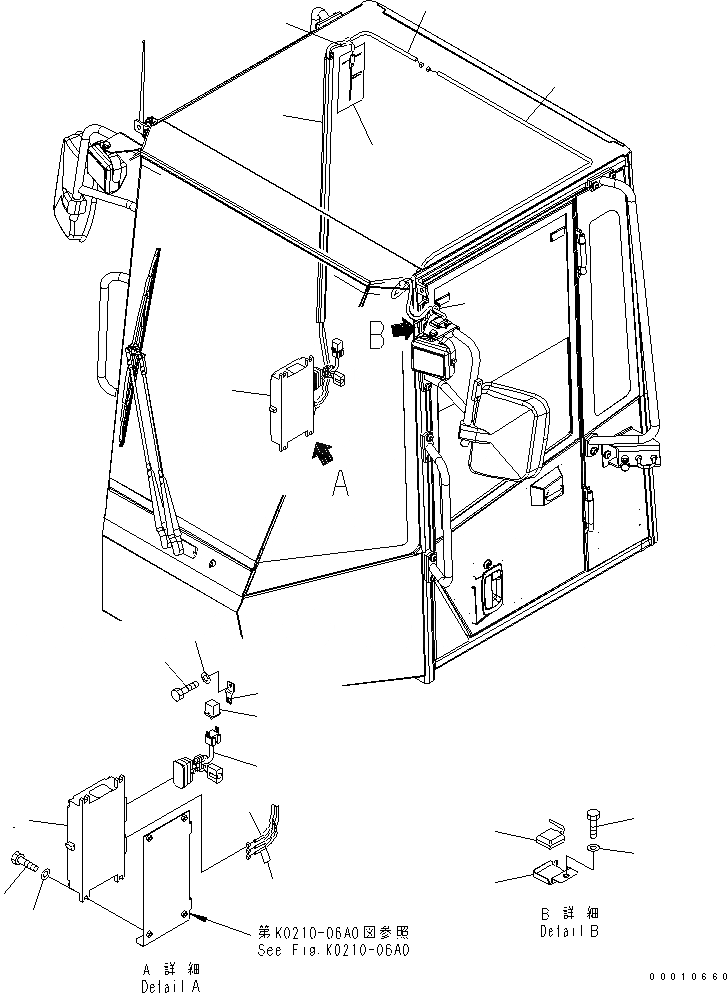 Схема запчастей Komatsu WA200-5-SN - ПОЛ (KOMTRAX FILM И GPS АНТЕННА) КАБИНА ОПЕРАТОРА И СИСТЕМА УПРАВЛЕНИЯ
