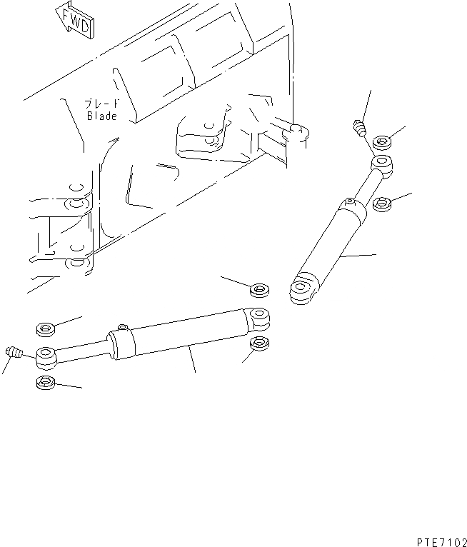 Схема запчастей Komatsu WA200-5-SN - ОТВАЛ (ЦИЛИНДР И КОМПОНЕНТЫ) (P.A.P.) РАБОЧЕЕ ОБОРУДОВАНИЕ