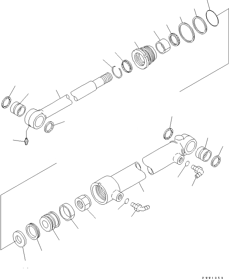 Схема запчастей Komatsu WA200-5-SN - БОКОВ. СДВИГ ЦИЛИНДР (ДЛЯ БОКОВ. СДВИГ¤ PITCH И ANGLE SNOW PНИЗ.) ОСНОВН. КОМПОНЕНТЫ И РЕМКОМПЛЕКТЫ
