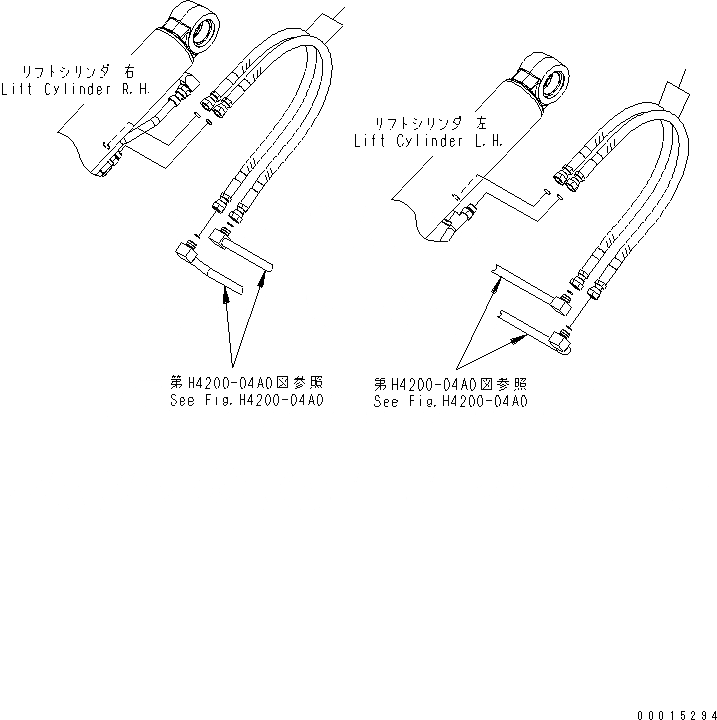 Схема запчастей Komatsu WA200-5-SS - ГИДРОЛИНИЯ (LIFT CILINDER ШЛАНГИ) ГИДРАВЛИКА