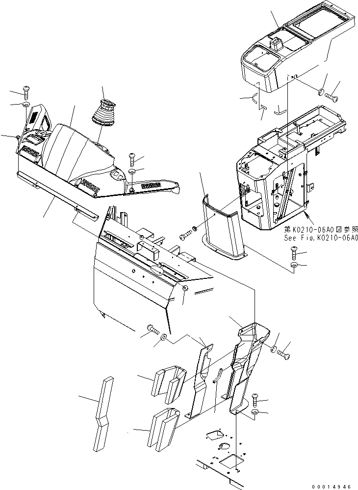 Схема запчастей Komatsu WA200-5-SS - ПОЛ (COVER) КАБИНА ОПЕРАТОРА И СИСТЕМА УПРАВЛЕНИЯ