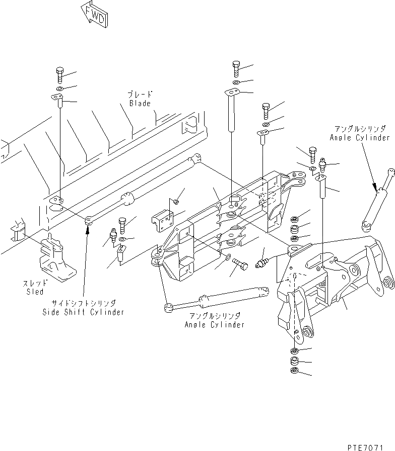 Схема запчастей Komatsu WA200-5-SS - ОТВАЛ (НЕСУЩИЙ ЭЛЕМЕНТ) (S.P.A.P.) (С SHOCK CANCEL) (/) РАБОЧЕЕ ОБОРУДОВАНИЕ