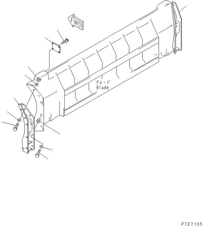 Схема запчастей Komatsu WA200-5-SS - ОТВАЛ ( ЧАСТИ КОРПУСА) (С SHOCK CANCEL) РАБОЧЕЕ ОБОРУДОВАНИЕ