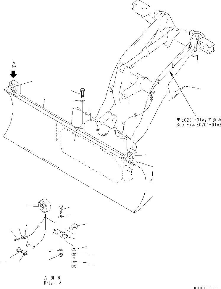 Схема запчастей Komatsu WA200-5-SS - ОТВАЛ (КОМПОНЕНТЫ (ОБСЛУЖИВ-Е)) (S.P.A.P.) (С SHOCK CANCEL) РАБОЧЕЕ ОБОРУДОВАНИЕ