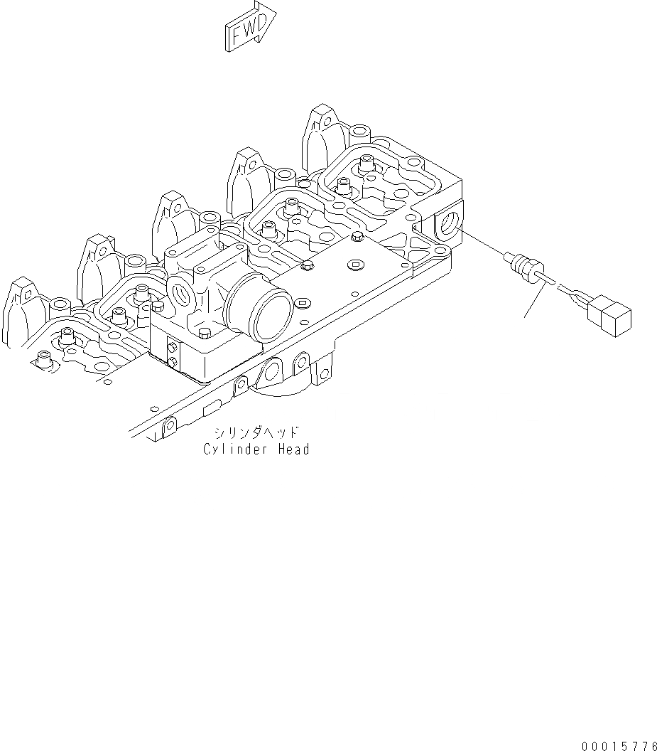 Схема запчастей Komatsu WA200-5 - ДАТЧИК ТЕМПЕРАТУРЫ ВОДЫ (ГОЛОВКА ЦИЛИНДРОВ) B КОМПОНЕНТЫ ДВИГАТЕЛЯ