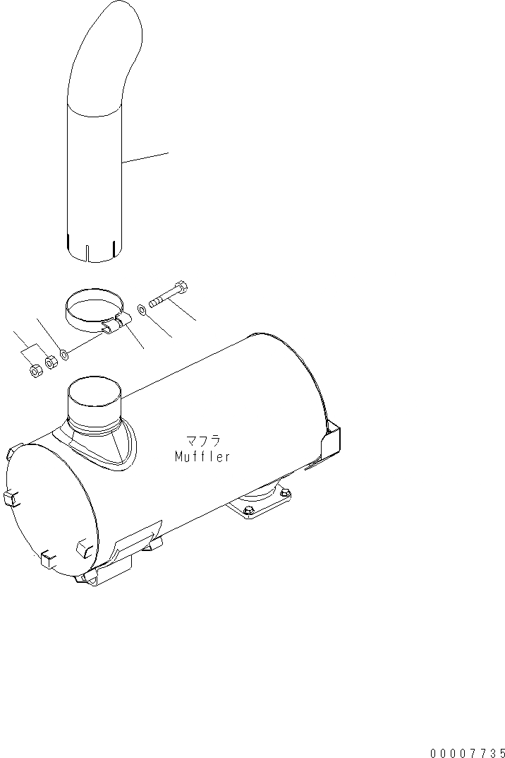 Схема запчастей Komatsu WA200-5 - ВЫХЛОПНАЯ ТРУБА B КОМПОНЕНТЫ ДВИГАТЕЛЯ