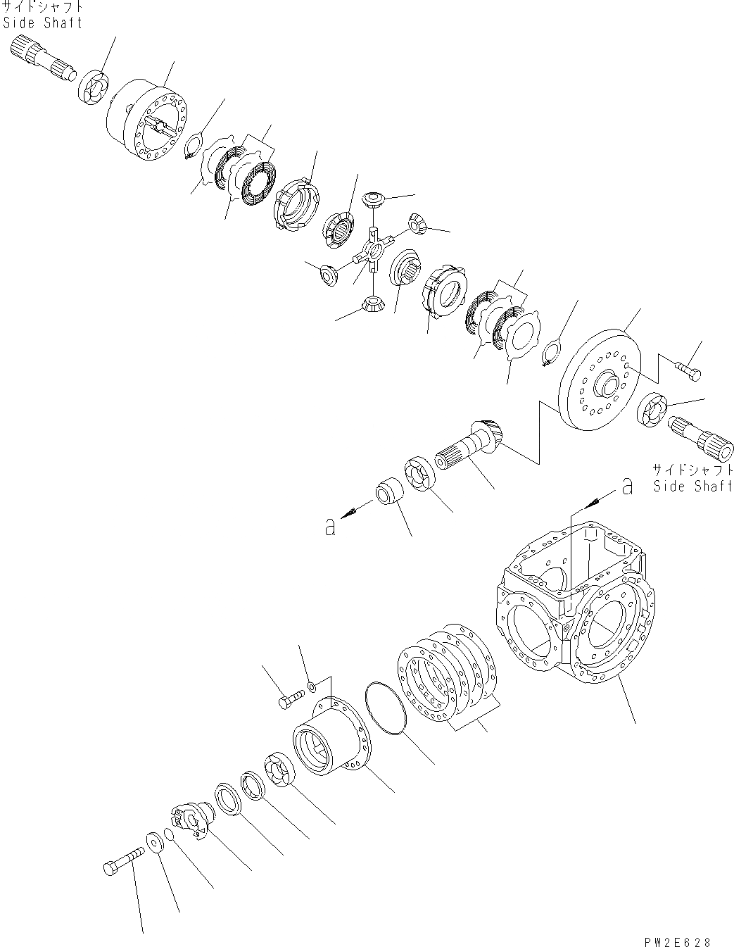 Схема запчастей Komatsu WA200-5 - ЗАДН. МОСТ (ДИФФЕРЕНЦ.) (ASD) F ТРАНСМИССИЯ