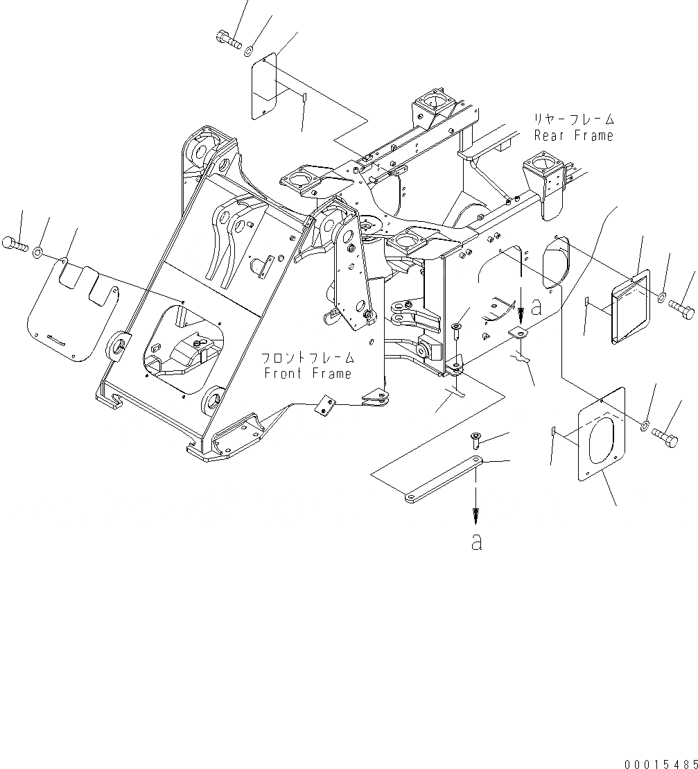 Схема запчастей Komatsu WA200-5 - БЛОКИР. ШАНГА И КРЫШКА(ДЛЯ 3-Х СЕКЦИОНН. КЛАПАН) J ОСНОВНАЯ РАМА И ЕЕ ЧАСТИ