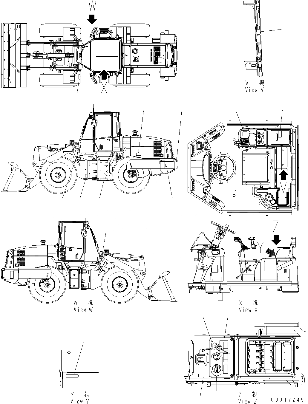 Схема запчастей Komatsu WA200-5 - МАРКИРОВКА (ПОЛ ТАБЛИЧКИ) U МАРКИРОВКА