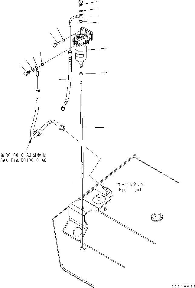 Схема запчастей Komatsu WA200L-5 - ВОДООТДЕЛИТЕЛЬ ТОПЛИВН. БАК. AND КОМПОНЕНТЫ