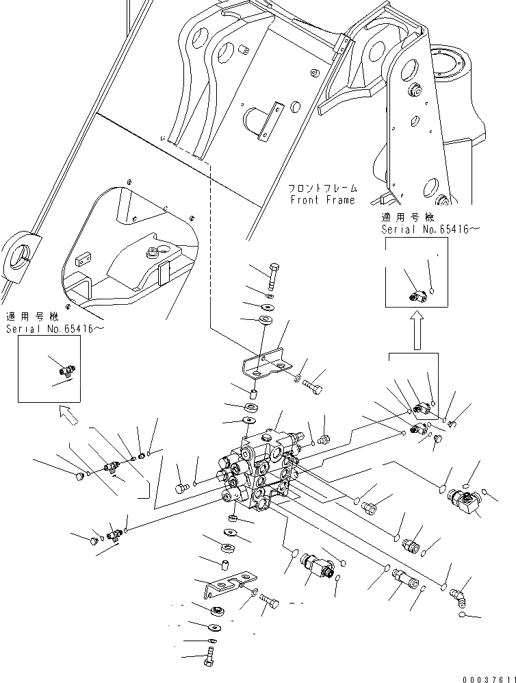 Схема запчастей Komatsu WA200L-5 - ОСНОВН. КЛАПАН (ДЛЯ 3-Х СЕКЦИОНН. КЛАПАН И E.C.S.S) ГИДРАВЛИКА