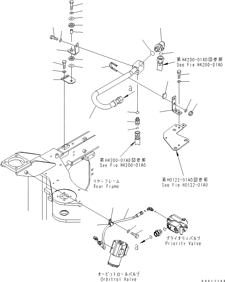 Схема запчастей Komatsu WA200L-5 - КЛАПАН РУЛЕВОГО УПРАВЛЕНИЯ (ТРУБЫ) (ПРИОРИТЕТН. КЛАПАН - КЛАПАН РУЛЕВОГО УПРАВЛЕНИЯ) ГИДРАВЛИКА