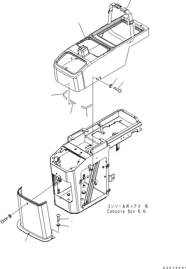 Схема запчастей Komatsu WA200L-5 - ПОЛ (CONSLOE КОРПУС ПРАВ.) (COVER) КАБИНА ОПЕРАТОРА И СИСТЕМА УПРАВЛЕНИЯ