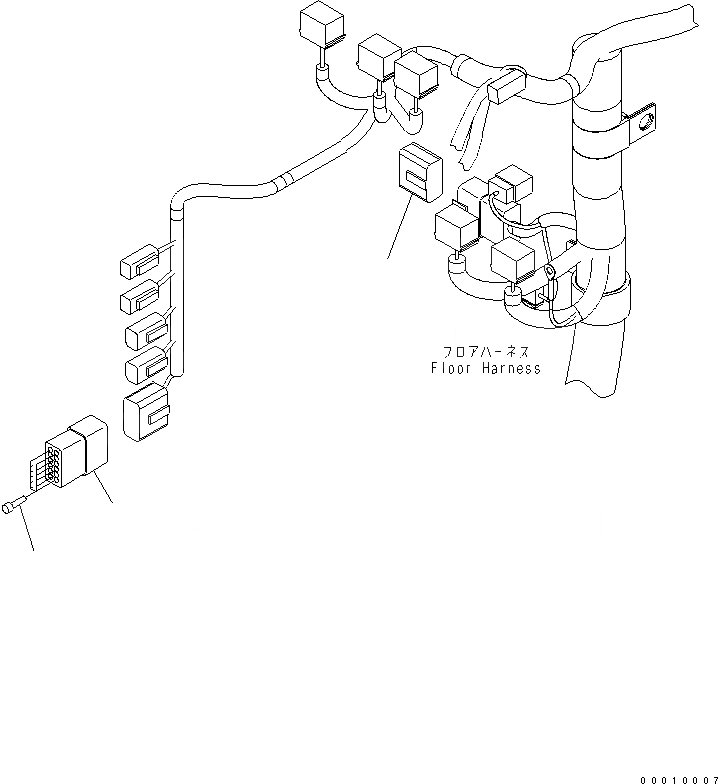 Схема запчастей Komatsu WA200PT-5 - ПОЛ (ПРОВОДКА) (ЗАГЛУШКА) КАБИНА ОПЕРАТОРА И СИСТЕМА УПРАВЛЕНИЯ