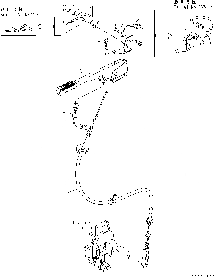 Схема запчастей Komatsu WA200PT-5 - ПОЛ (СТОЯНОЧНЫЙ ТОРМОЗ)(№-997) КАБИНА ОПЕРАТОРА И СИСТЕМА УПРАВЛЕНИЯ