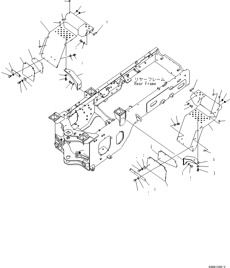 Схема запчастей Komatsu WA200PZ-6 - ЗАДН. КРЫЛО (КРЫЛО И СУППОРТ) (ДЛЯ ЕС)(№7-) ЧАСТИ КОРПУСА